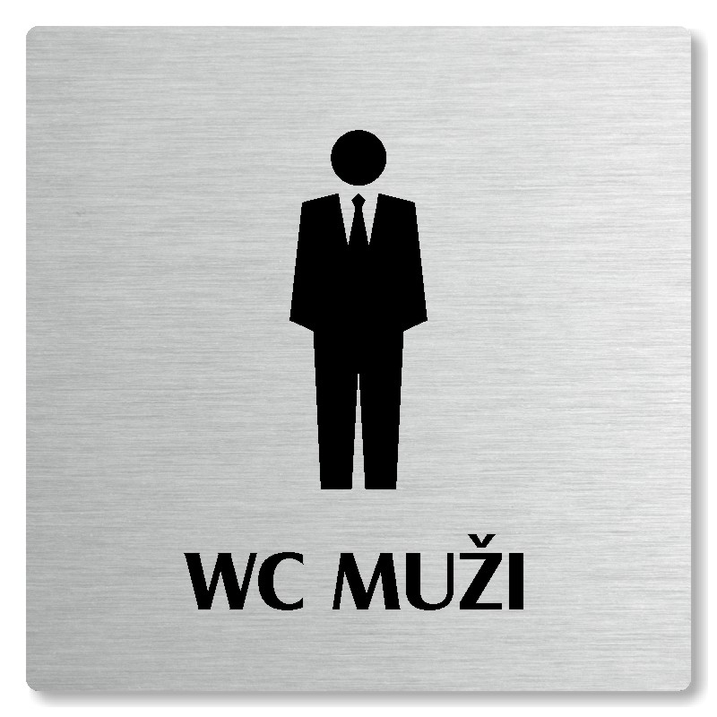 WC muži, 80x80mm, stříbrná, Nevada